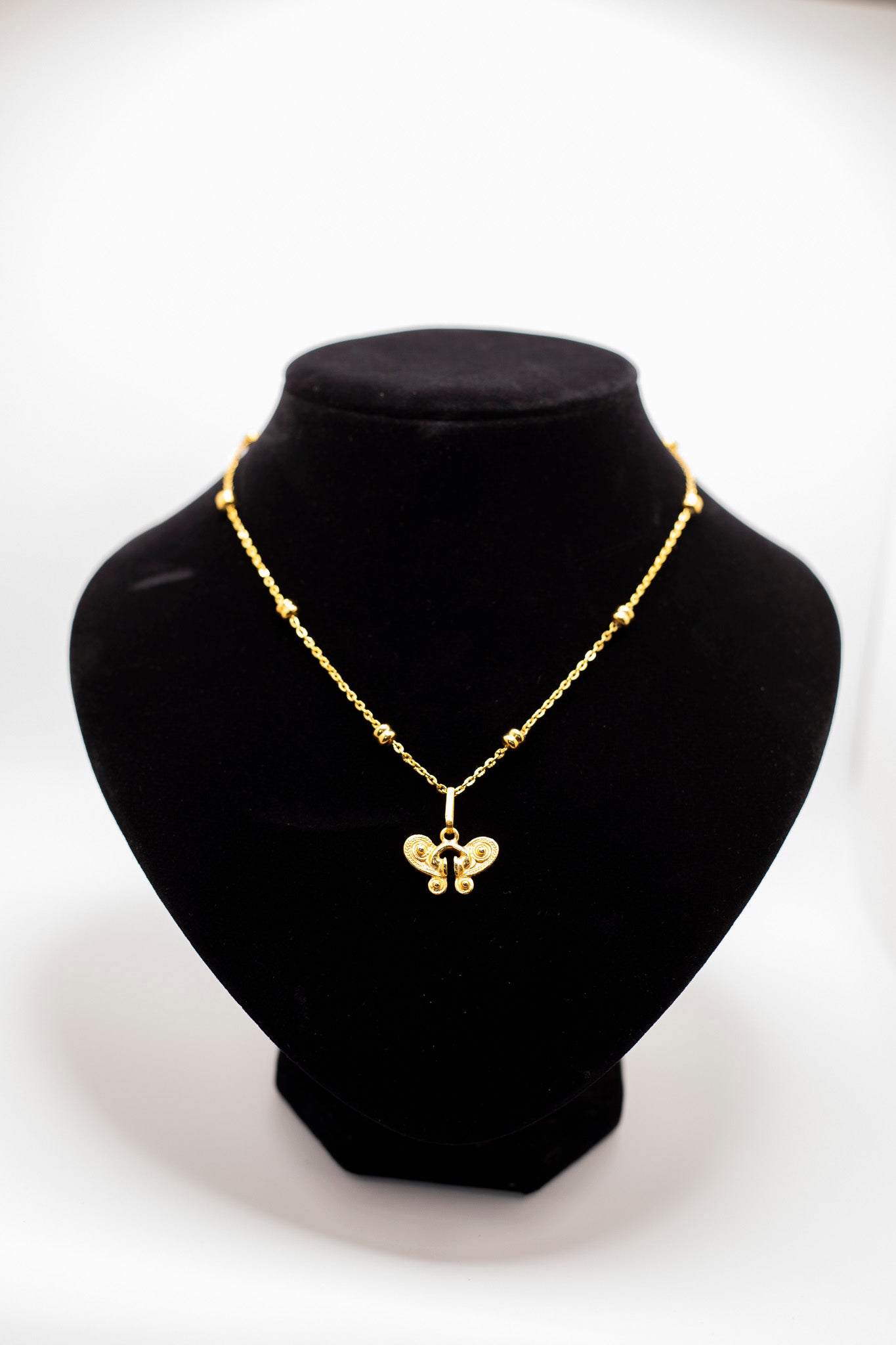 Simple Gold PreColombian Charm Necklace